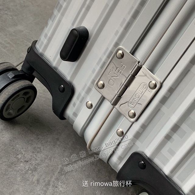 Rimowa拉杆箱 66637 Fend i x rimowa聯名 滿箱雙F圖案 全鋁鎂合金 日默瓦行李箱 Fend拉箱xzx1153